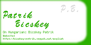 patrik bicskey business card